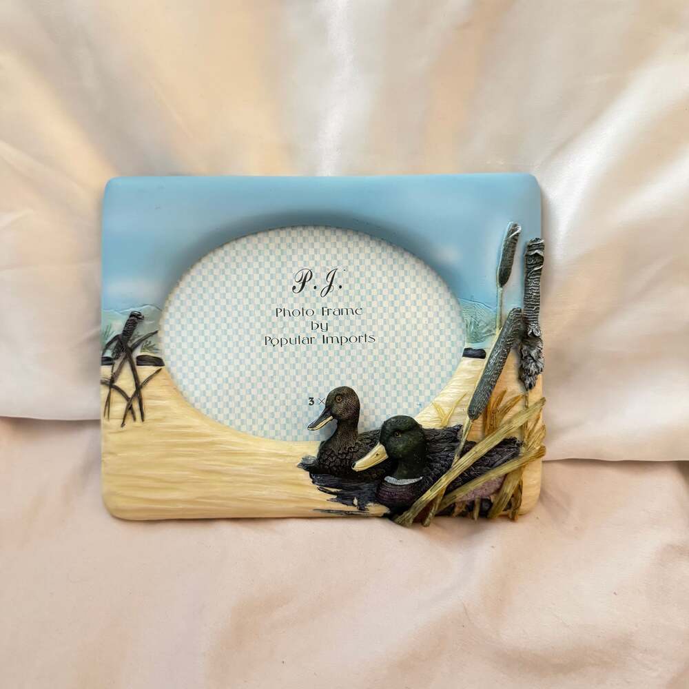 Popular Imports P.J. Hand Painted Resin 3D Mallard Ducks Photo Frame